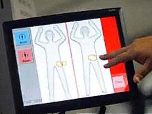 Orgonita emitiendo plasma toroidal visible en un escáner de aeropuerto