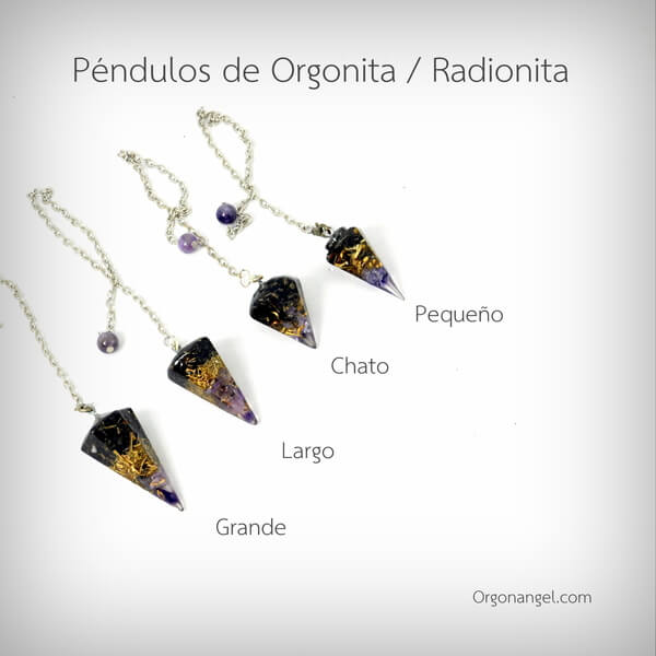 Péndulo de Orgonita Extra Grande con Gemas